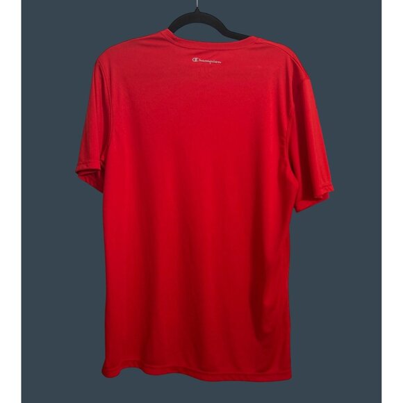 Champion Red Athletic T-Shirt Short Sleeve Mens Size M Breathable Performance Fa - Picture 2 of 6